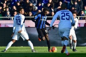 Boukari Dram&eacute; (C) iniciou a jogada que resultou no gol da Atalanta, em 16 de janeiro, em B&eacute;rgamo