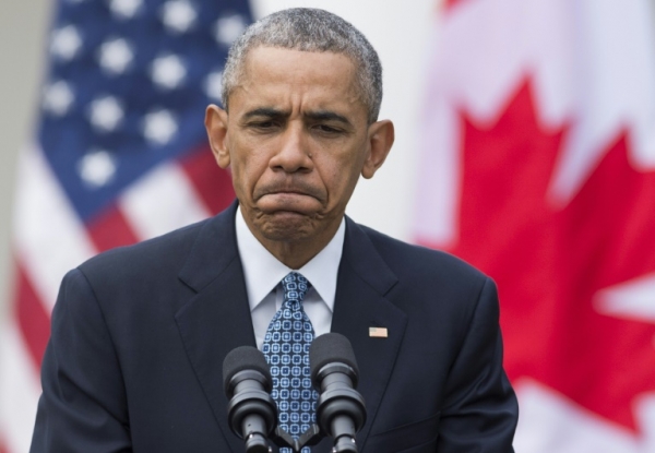 O presidente americano, Barack Obama, discursa durante uma coletiva de imprensa na Casa Branca, em Washington, no dia 10 de mar&ccedil;o de 2016