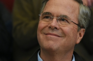 Jeb Bush, candidato republicano &agrave; presid&ecirc;ncia dos EUA em reuni&atilde;o em Concord, no estado de New Hampshire, em 5 de fevereiro de 2016
