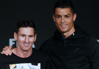 Lionel Messi e Cristiano Ronaldo, em Zurique, no dia 11 de janeiro de 2016