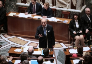 O chanceler franc&ecirc;s demission&aacute;rio, Laurent Fabius, em Paris, no dia 10 de fevereiro de 2016