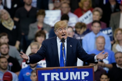 O pr&eacute;-candidado republicano Donald Trump, em Cleveland, Ohio, no dia 12 de mar&ccedil;o de 2016