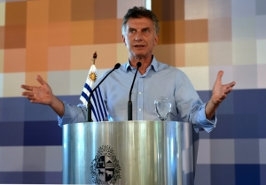 O presidente argentino, Mauricio Macri, em Colonia del Sacramento, Uruguai, no dia 7 de janeiro de 2016