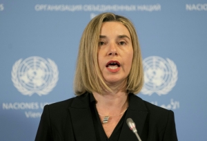 A chefe da diplomacia europeia, Federica Mogherini, em Viena, no dia 16 de janeiro de 2016