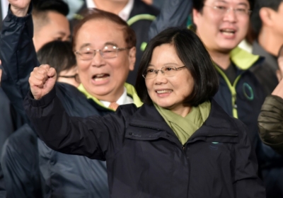 Tsai Ing-Wen, a um passo de se tornar a primeira mulher presidente de Taiwan, &eacute; vista em 15 de janeiro de 2016