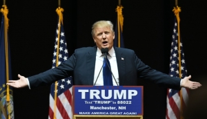 Donald Trump, em Manchester, New Hampshire, no dia 8 de fevereiro de 2016