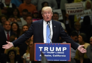 Donald Trump, em Anaheim, Calif&oacute;rnia, no dia 25 de maio de 2016