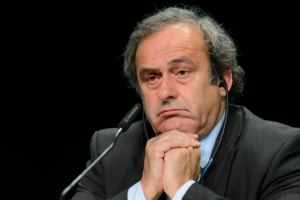 (FILES) This file photo taken on May 28, 2015 shows UEFA President Michel Platini giving a press conference prior to the 65th FIFA Congress in Zurich.