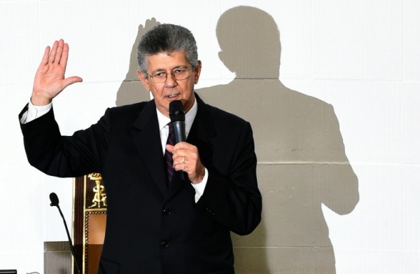 O presidente do Parlamento, Henry Ramos Allup, em Caracas, 5 de janeiro de 2016