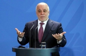 Primeiro-ministro iraquiano, Haider al-Abadi, em entrevista coletiva com a chanceler alem&atilde;, Angela Merkel, em Berlim, em 11 de fevereiro de 2016