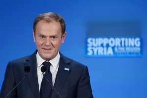 O presidente do Conselho Europeu, Donald Tusk, em Londres, no dia 4 de fevereiro de 2016