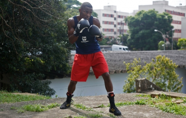 O boxeador brasileiro Roberto Cust&oacute;dio, em S&atilde;o Paulo, no dia 27 de janeiro de 2016