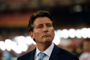 O presidente da Federa&ccedil;&atilde;o Internacional de Atletismo (IAAF), Sebastian Coe, em Pequim, no dia 30 de agosto de 2015
