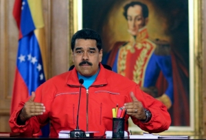 O presidente venezuelani Nicol&aacute;s Maduro durante entrevista coletiva em Caracas em 7 de dezembro