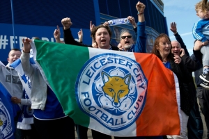 Torcedores do Leicester, em Leicester, no dia 3 de maio de 2016