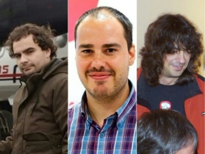 Da esquerda para direita, jornalistas Angel Sastre, Antonio Pampliega e Jose Manuel Lopez