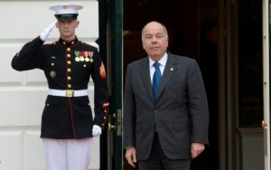 O chanceler Mauro Vieira chega para um jantar de trabalho sobre tema nuclear na Casa Branca, em Washington, em 31 de mar&ccedil;o de 2016