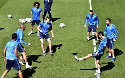Jogadores do Real Madrid participam de treino, em Madri, no dia 3 de maio de 2016