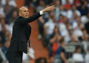 O t&eacute;cnico do Real Madrid, Zinedine Zidane, em Madri, no dia 4 de maio de 2016