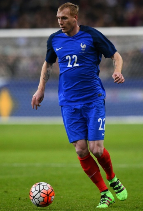 France's defender Jeremy Mathieu controls the ball during the international friendly football match between France and Russia at the Stade de France in Saint-Denis, north of Paris, on March 29, 2016. France won the match 4-2.