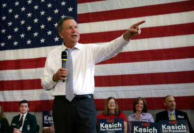 O governador de Ohio, John Kasich, em Rockville, Maryland, no dia 24 de abril de 2016