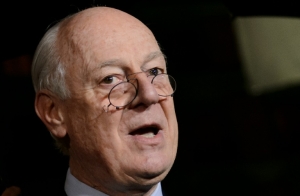 O enviado da ONU para a S&iacute;ria, Staffan de Mistura, em Genebra, no dia 3 de fevereiro de 2016