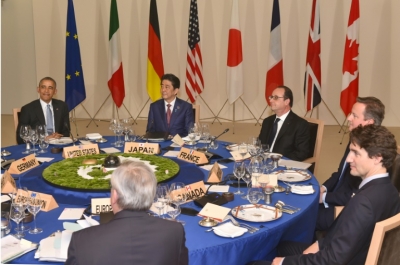 L&iacute;deres do G7, em Shima, no dia 26 de maio de 2016