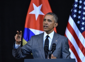 O presidente americano, Barack Obama, discursa em Havana