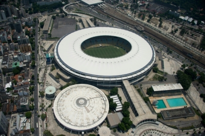 Vista a&eacute;rea da zona de competi&ccedil;&atilde;o do Maracan&atilde;