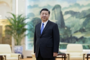 Xi Jinping no Grande Pal&aacute;cio do Povo, em 25 de mar&ccedil;o em Pequim