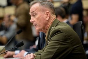 O chefe do Estado-Maior Conjunto dos Estados Unidos, general Joe Dunford, durante reuni&atilde;o em 1&ordm; de dezembro