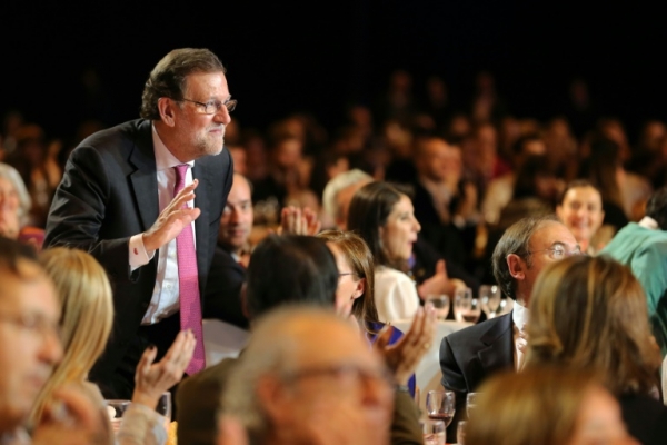 O chefe de Governo da Espanha, Mariano Rajoy, durante o &uacute;ltimo evento da campanha do Partido Popular em 18 de dezembro em Madri
