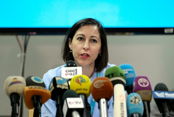 A representante do Unicef no I&ecirc;men, Meritxell Relano, participa de coletiva de imprensa, em Sanaa, no dia 17 de mar&ccedil;o de 2016