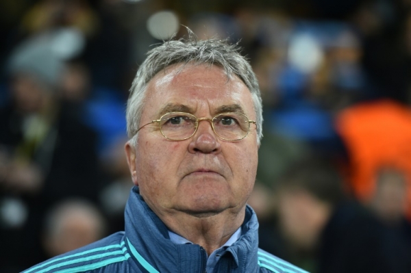 O t&eacute;cnico do Chelsea, Guus Hiddink, em Londres, no dia 9 de mar&ccedil;o de 2016