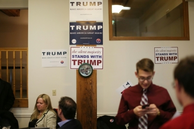 Comit&ecirc; de campanha do republicano Donald Trump em New Hampshire