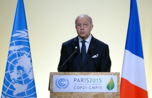 O ex-chefe da diplomacia francesa, Laurent Fabius, durante a COP21, em Le Bourget, no dia 30 de novembro de 2015
