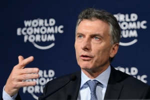 O presidente argentino, Mauricio Macri, em Davos, no dia 22 de janeiro de 2016