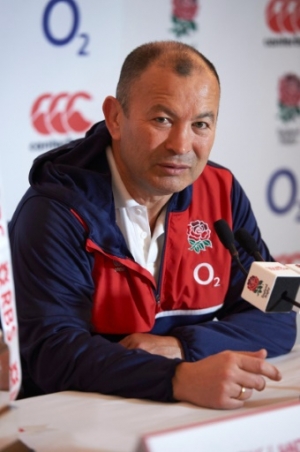 England's Australian rugby union head coach, Eddie Jones gives a press conference in Bagshot, south west of London on March 20, 2016.