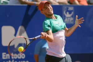 Dominic Thiem em a&ccedil;&atilde;o contra Nicolas Almagro, em 14 de fevereiro, em Buenos Aires