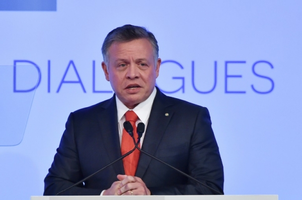 O rei Abdullah II da Jord&acirc;nia, em Roma, no dia 10 de dezembro de 2015