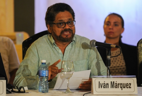 O chefe negociador das Farc, Iv&aacute;n M&aacute;rquez, em Havana, no dia 15 de maio de 2016