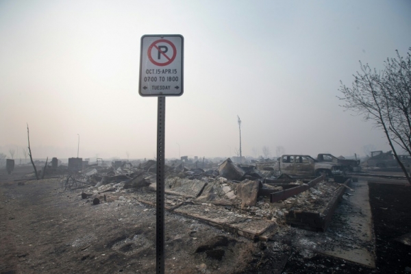 Vista de um bairro residencial de Fort McMurray, Canad&aacute;, no dia 6 de maio de 2016