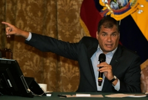 O presidente do Equador, Rafael Correa, em Quito, no dia 8 de junho de 2016