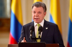 O presidente colombiano, Juan Manuel Santos, em Bogot&aacute;, no dia 30 de mar&ccedil;o de 2016
