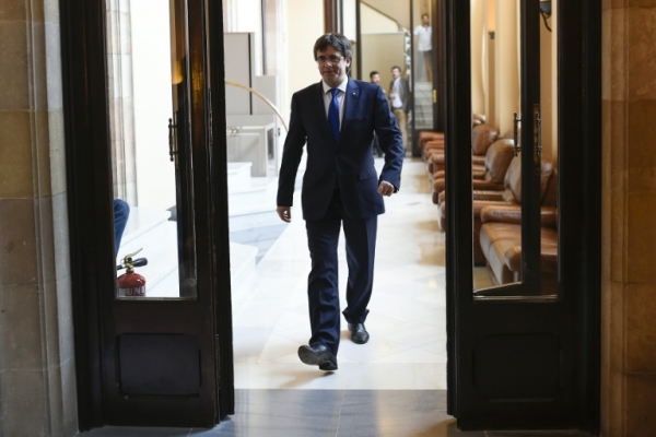 O presidente catal&atilde;o, Carles Puigdemont, em Barcelona, no dia 8 de junho de 2016