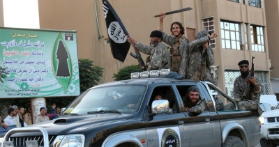 Membros do grupo Estado Isl&acirc;mico em Raqa em 30 de junho de 2015