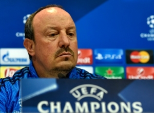 Real Madrid's coach Rafael Benitez looks on during a press conference at Valdebebas training ground in Madrid on December 7, 2015, on the eve of the UEFA Champions League Group A football match Real Madrid CF vs FC Malmo FF. AFP PHOTO/ GERARD JULIEN