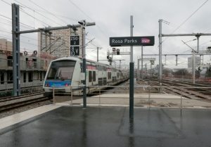 A esta&ccedil;&atilde;o de trem Rosa Parks, no nordeste de Paris, no dia 11 de dezembro de 2015