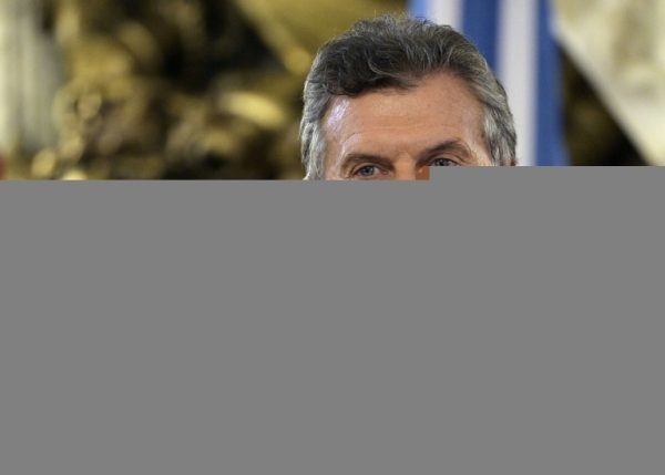 O presidente argentino Mauricio Macri durante discurso na Casa Rosada, em Buenos Aires, em 7 de abril