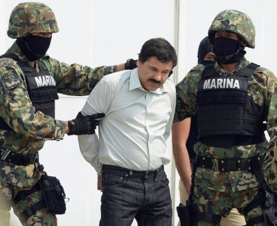 (Arquivo) O bar&atilde;o mexicano do narcotr&aacute;fico Joaqu&iacute;n "El Chapo" Guzm&aacute;n, na Cidade do M&eacute;xico, no dia 22 de fevereiro de 2014